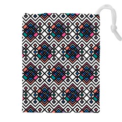 Boho Geometric Drawstring Pouch (4xl) by tmsartbazaar