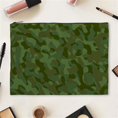 Green Army Camouflage Pattern Cosmetic Bag (xl) by SpinnyChairDesigns