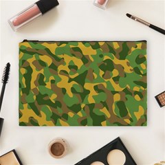 Yellow Green Brown Camouflage Cosmetic Bag (large) by SpinnyChairDesigns