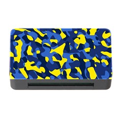 Blue And Yellow Camouflage Pattern Memory Card Reader With Cf by SpinnyChairDesigns