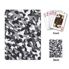 Grey And White Camouflage Pattern Playing Cards Single Design (rectangle) by SpinnyChairDesigns