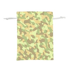 Light Green Brown Yellow Camouflage Pattern Lightweight Drawstring Pouch (l) by SpinnyChairDesigns