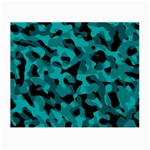Black and Teal Camouflage Pattern Small Glasses Cloth (2 Sides) Front