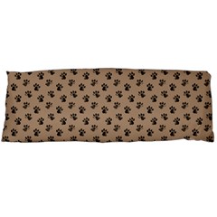 Cat Dog Animal Paw Prints Pattern Brown Black Body Pillow Case (dakimakura) by SpinnyChairDesigns