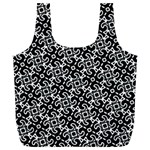 Black and White Decorative Design Pattern Full Print Recycle Bag (XL) Front