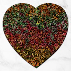 Stylish Fall Colors Camouflage Jigsaw Puzzle (heart) by SpinnyChairDesigns