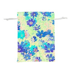Cosmos Flowers Blue Lightweight Drawstring Pouch (m) by DinkovaArt