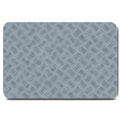 Grey Diamond Plate Metal Texture Large Doormat  by SpinnyChairDesigns