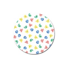 Cute Cartoon Germs Viruses Microbes Magnet 3  (round) by SpinnyChairDesigns