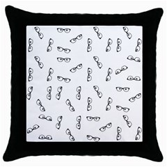 Geek Glasses With Eyes Throw Pillow Case (black) by SpinnyChairDesigns