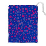 Bisexual Pride Tiny Scattered Flowers Pattern Drawstring Pouch (4XL) Front