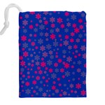 Bisexual Pride Tiny Scattered Flowers Pattern Drawstring Pouch (4XL) Back