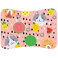 Cats And Fruits  Velour Seat Head Rest Cushion by Sobalvarro
