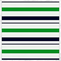 Green With Blue Stripes Canvas 16  X 16  by tmsartbazaar