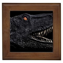 Trex Dinosaur Head Dark Poster Framed Tile by dflcprintsclothing