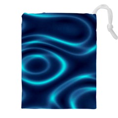 Blue Wavy Drawstring Pouch (4xl) by Sabelacarlos