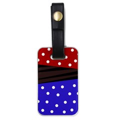 Mixed-lines-dots Black-bg Luggage Tag (one Side) by Casemiro