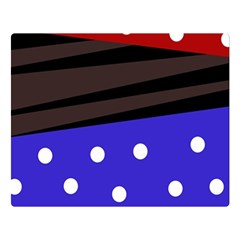 Mixed-lines-dots Black-bg Double Sided Flano Blanket (large)  by Casemiro