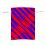 Geometric blocks, blue and red triangles, abstract pattern Lightweight Drawstring Pouch (L) Front