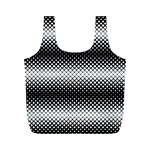 Geometrical blocks, rhombus black and white pattern Full Print Recycle Bag (M) Front