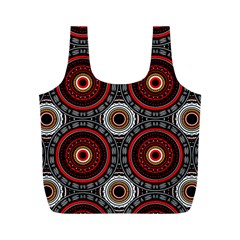 Tribal Aztec Mandala Art Full Print Recycle Bag (m) by tmsartbazaar