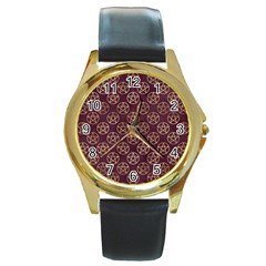 Golden Pentagram Round Gold Metal Watch by Angelandspot