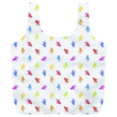 Multicolored Hands Silhouette Motif Design Full Print Recycle Bag (xl) by dflcprintsclothing