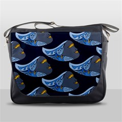 Queen Fish Doodle Art Messenger Bag by tmsartbazaar