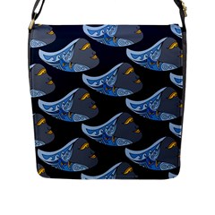 Queen Fish Doodle Art Flap Closure Messenger Bag (l) by tmsartbazaar