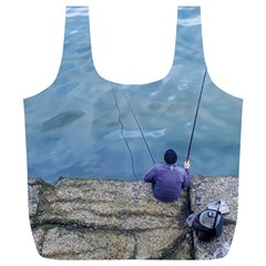 Senior Man Fishing At River, Montevideo, Uruguay001 Full Print Recycle Bag (xl) by dflcprintsclothing