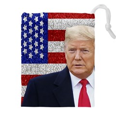 Trump President Sticker Design Drawstring Pouch (4xl) by dflcprintsclothing