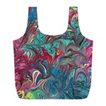 Psychedelic marbling patterns IV Full Print Recycle Bag (L) Front