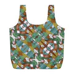Multicolored Collage Print Pattern Mosaic Full Print Recycle Bag (l) by dflcprintsclothing
