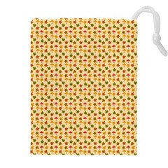 Autumn Leaves Tile Drawstring Pouch (4xl) by DithersDesigns