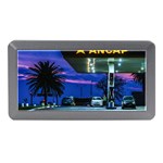Night Scene Gas Station Building, Montevideo, Uruguay Memory Card Reader (Mini) Front