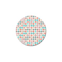 Aqua Coral Circles Golf Ball Marker by CuteKingdom