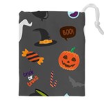 Halloween Themed Seamless Repeat Pattern Drawstring Pouch (4XL) Front
