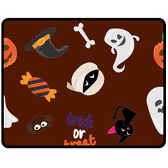 Halloween Seamless Repeat Pattern Fleece Blanket (medium)  by KentuckyClothing