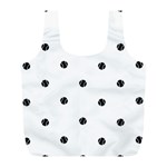 Black And White Baseball Print Pattern Full Print Recycle Bag (L) Front
