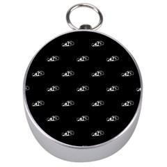 Formula One Black And White Graphic Pattern Silver Compasses by dflcprintsclothing