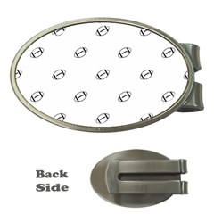 American Football Ball Motif Print Pattern Money Clips (oval)  by dflcprintsclothing