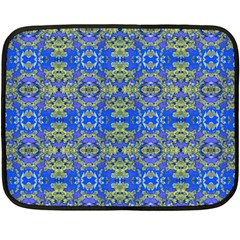 Gold And Blue Fancy Ornate Pattern Double Sided Fleece Blanket (mini)  by dflcprintsclothing