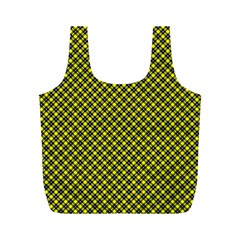 Cute Yellow Tartan Pattern, Classic Buffalo Plaid Theme Full Print Recycle Bag (m) by Casemiro