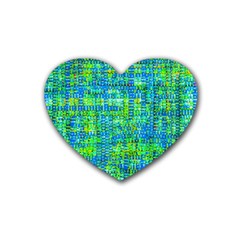 Mosaic Tapestry Rubber Coaster (heart)  by essentialimage