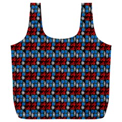 Red And Blue Full Print Recycle Bag (xxxl) by Sparkle