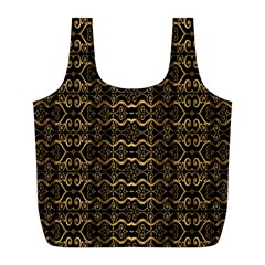 Luxury Golden Oriental Ornate Pattern Full Print Recycle Bag (l) by dflcprintsclothing