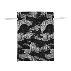Black And White Cracked Abstract Texture Print Lightweight Drawstring Pouch (l) by dflcprintsclothing