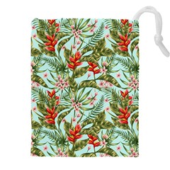 Tropical Flowers Drawstring Pouch (4xl) by goljakoff