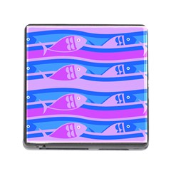 Fish Texture Blue Violet Module Memory Card Reader (square 5 Slot) by HermanTelo