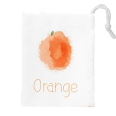 Orange Fruit Watercolor Painted Drawstring Pouch (5xl) by Mariart